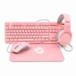 Gaming 4n1 Backlit Full Size Keyboard, Mouse, Pad & Headset. Pink